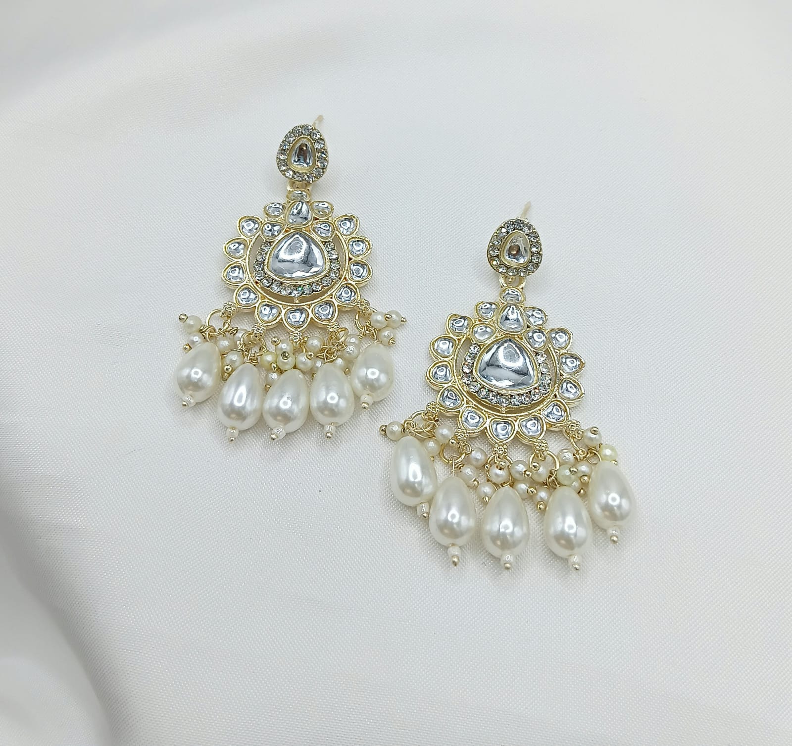 Teardrop CZ Stone & Pearl Dangle Earrings - Lucentemarket